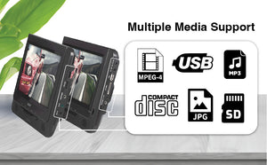 Laser DVD Player | 9" Dual Screen | Black