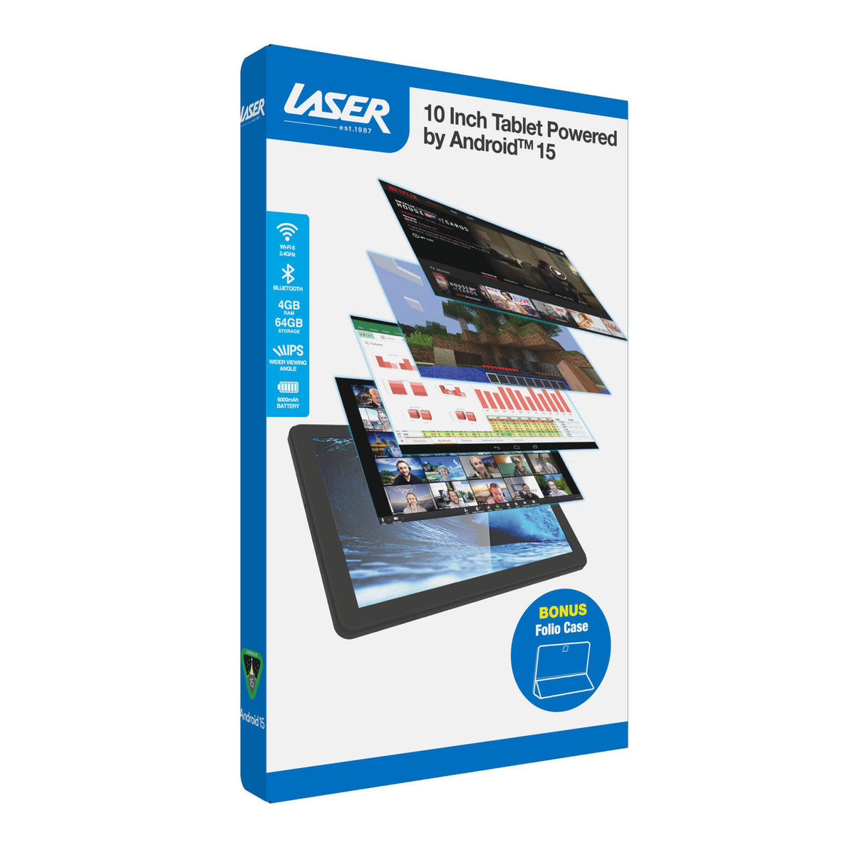 Laser Android Tablet | 10" | 64GB | With Case