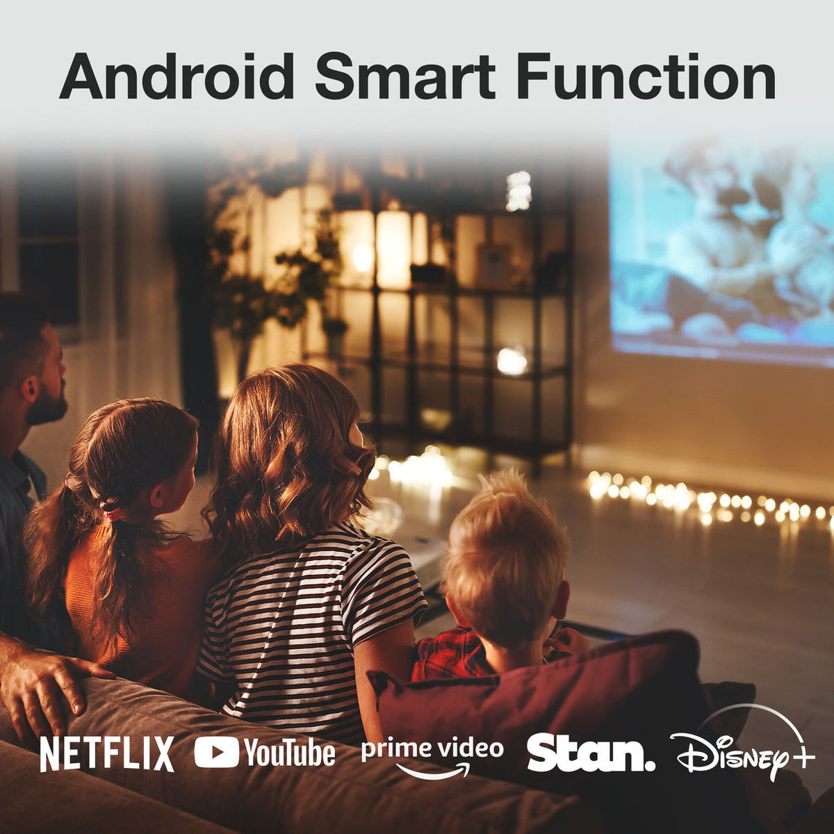 Laser Cube Projector | Android | Includes 120-Inch Screen