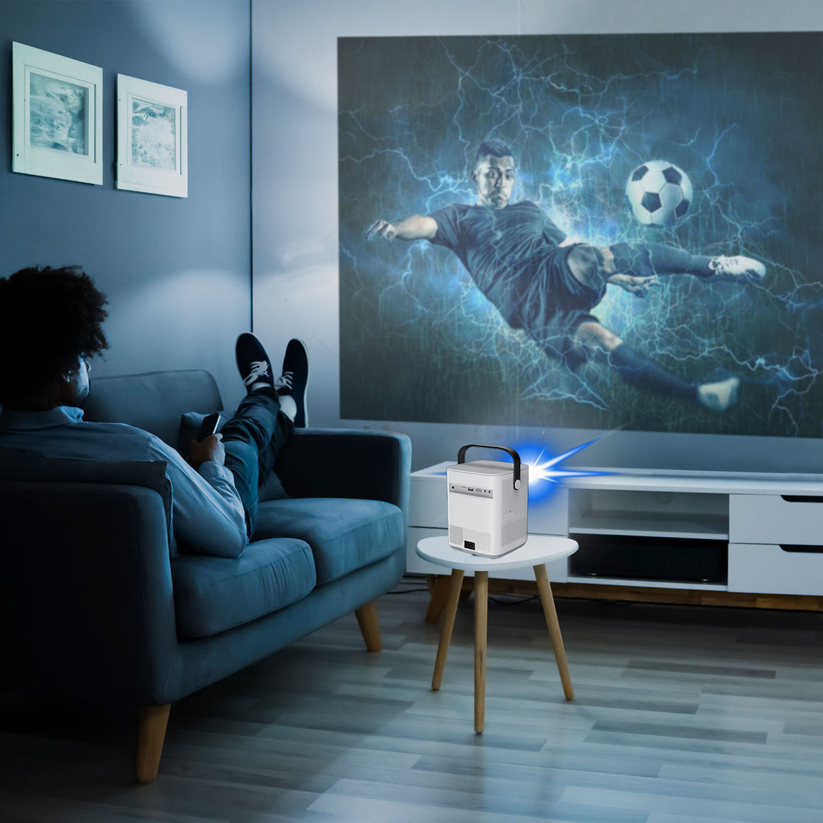 Laser Cube Projector | Android | Includes 120-Inch Screen