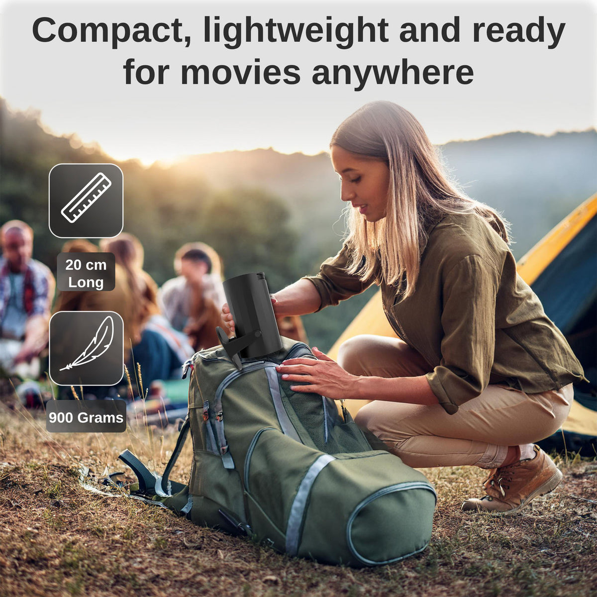 Laser LED Projector | Android OS | Multi-Angle Viewing | Black