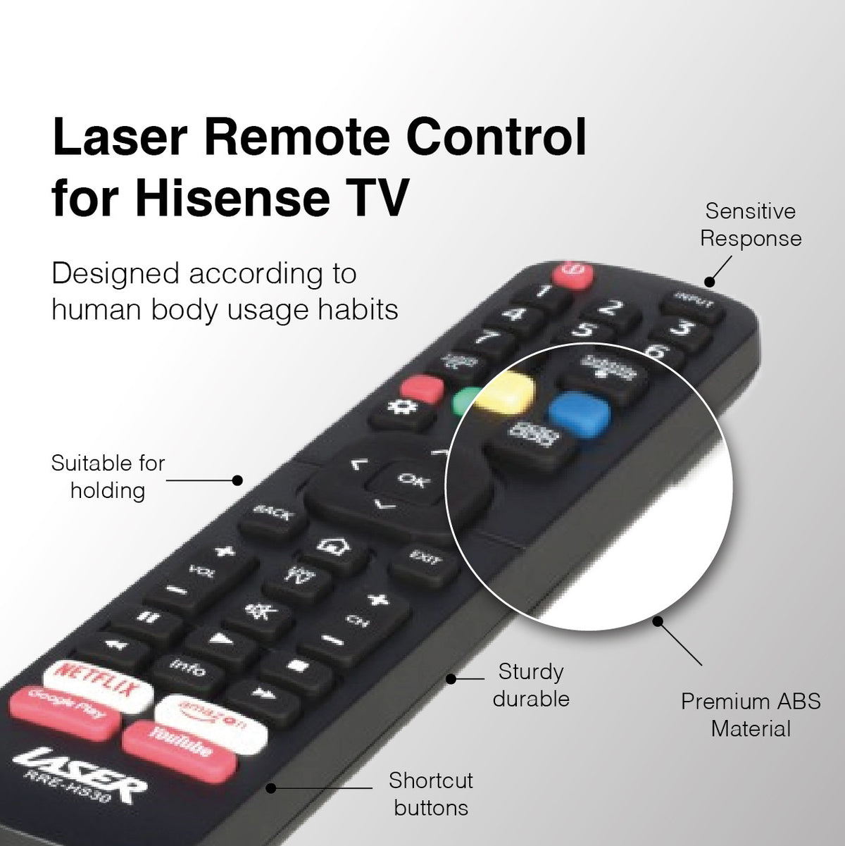 Laser TV Remote | For Hisense | Black
