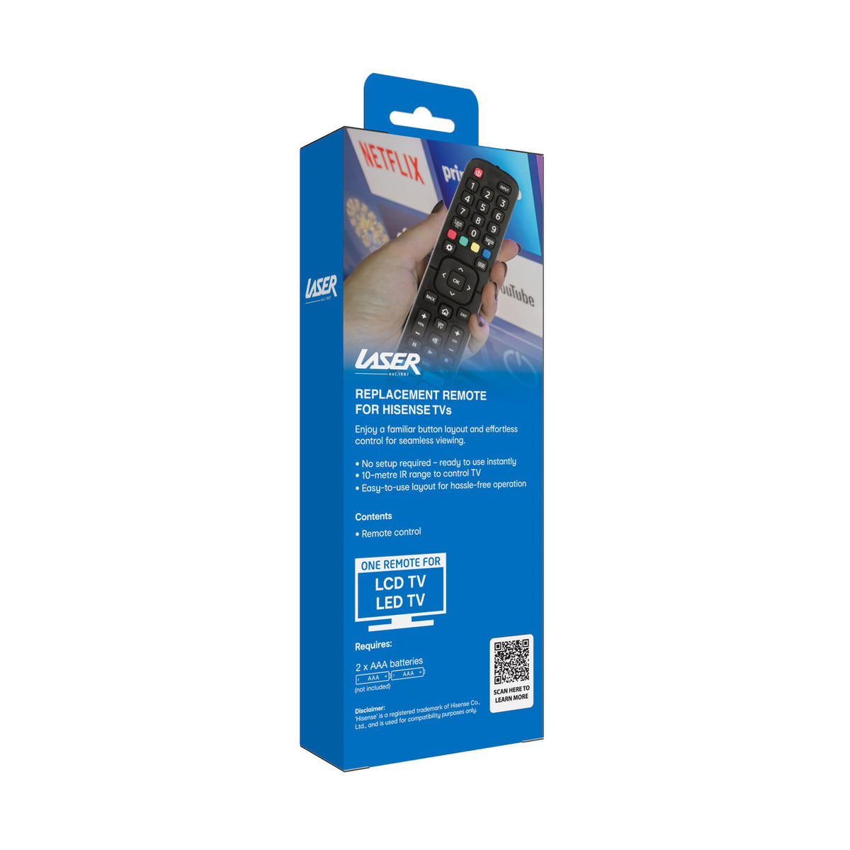 Laser TV Remote | For Hisense | Black