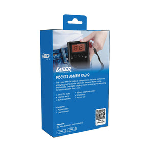 Laser AM/FM Pocket Radio | LCD Display | Built-In Speaker