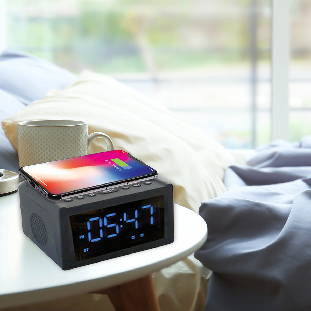 Laser Alarm Clock | Wireless Charging | Bluetooth Speaker