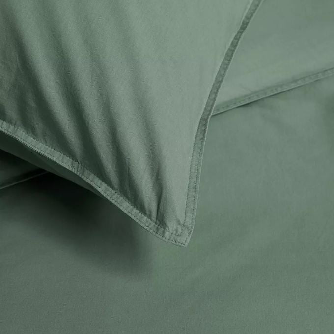 Organic Cotton Basic Green Quilt Cover Set | Bedding House | King