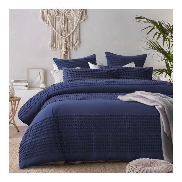 Betty Dark Denim Quilt Cover | Vintage Design Homeware | Queen