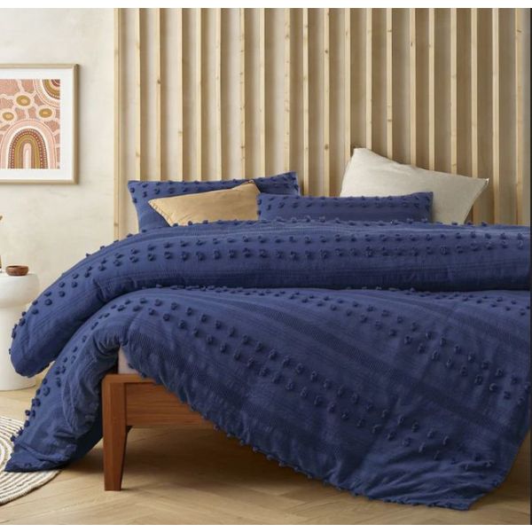 Sans Sovci Cotton Bijou Blue Quilt Cover Set | Accessorize | Queen