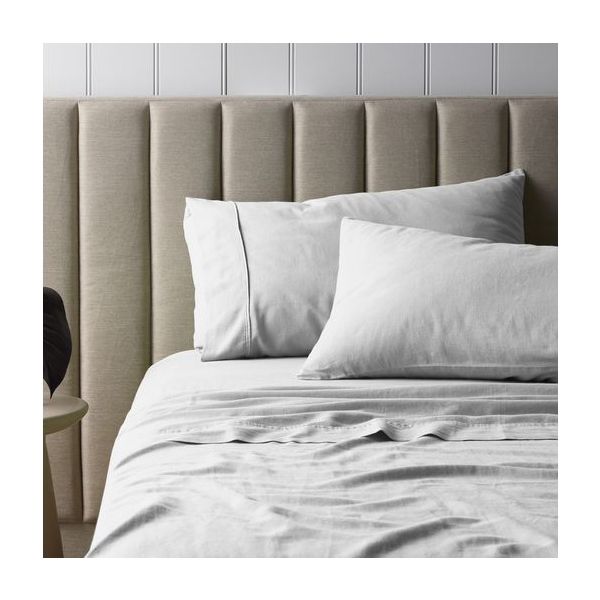 Vintage Design Homeware | French Linen Cotton Sheet Set | White | King