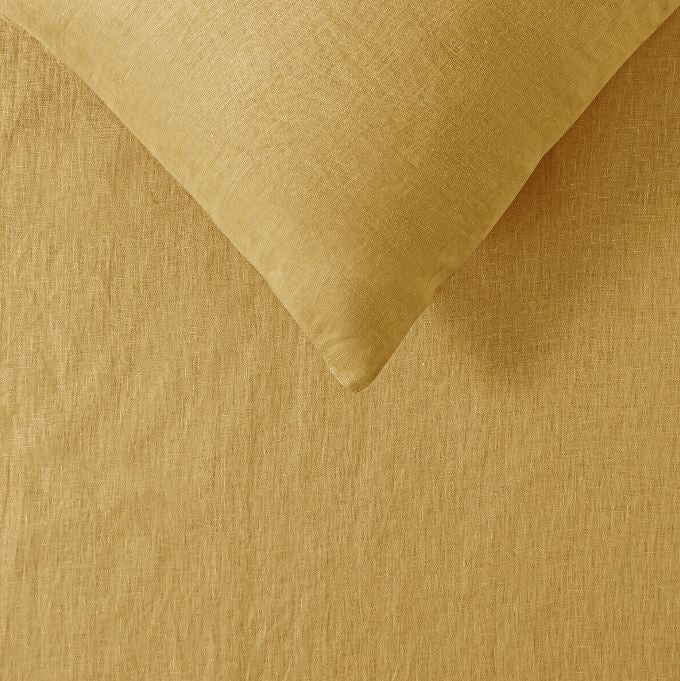 French Linen Ochre Quilt Cover by Vintage Design Homeware | King