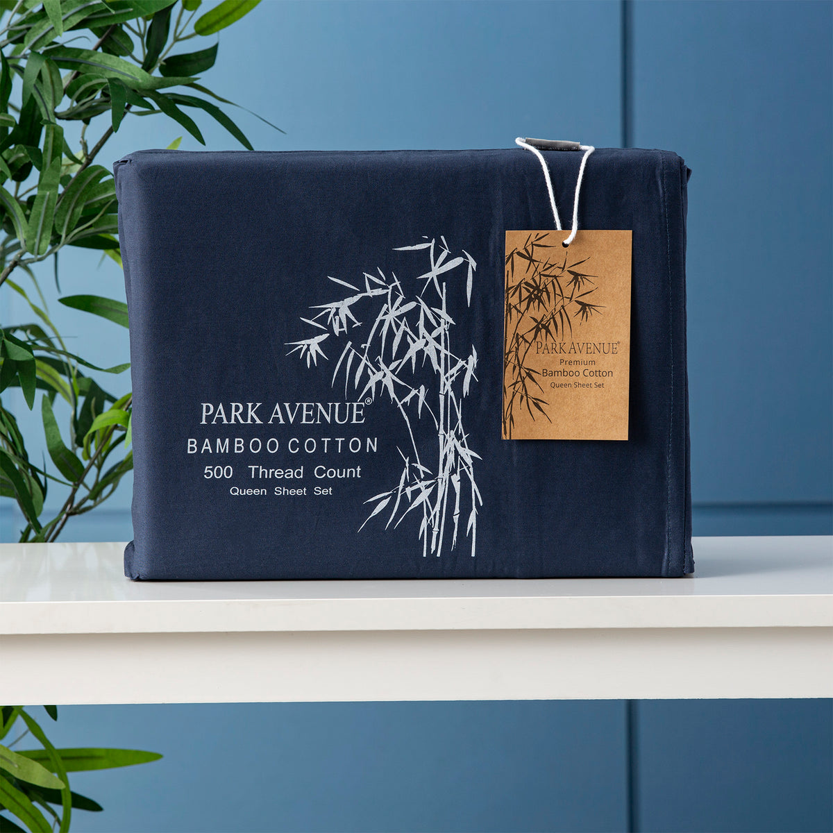 Park Avenue | Bamboo Cotton Sheet Set | Indigo | 500 TC | Queen