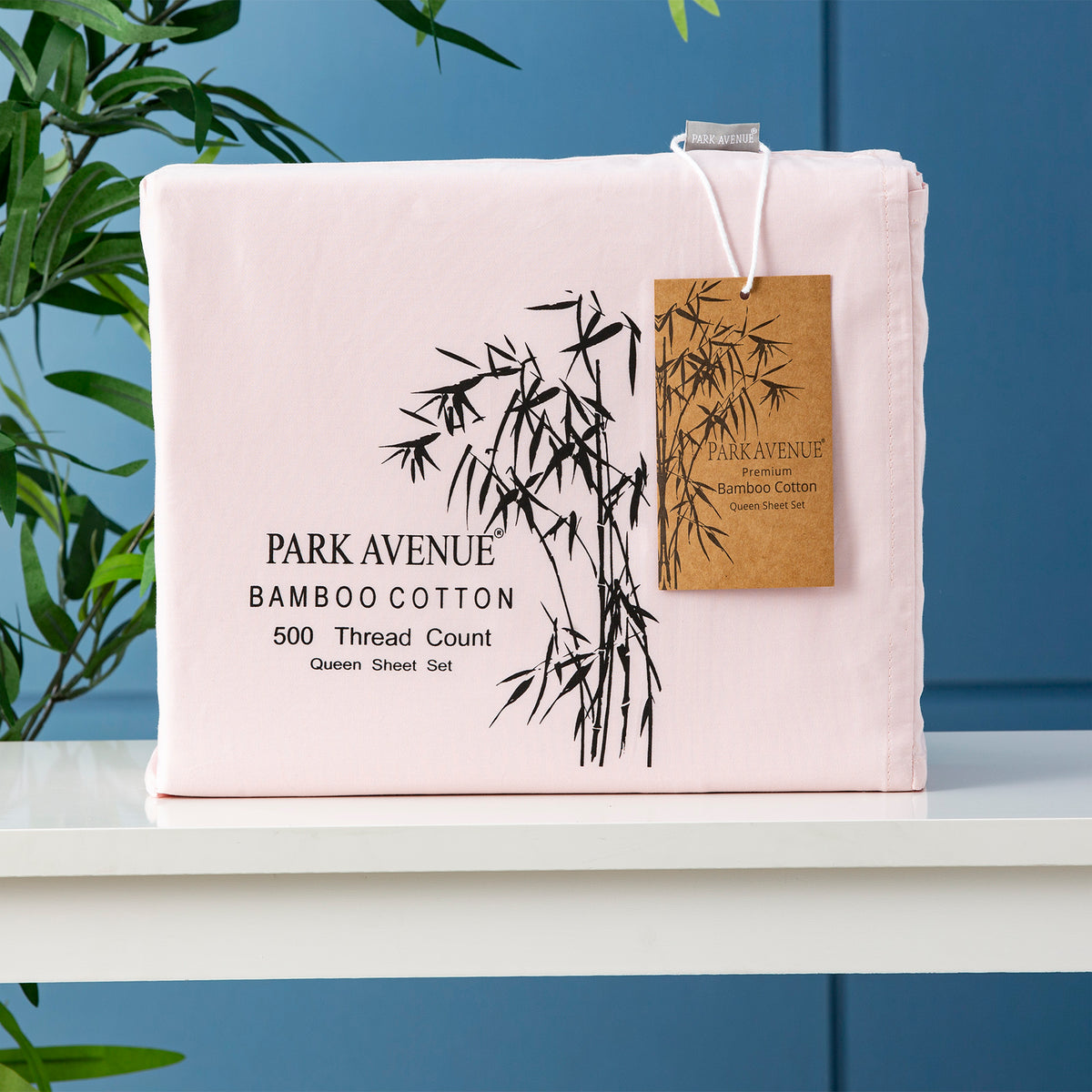 Park Avenue | Bamboo Cotton Sheet Set | Peach | 500 TC | Mega King