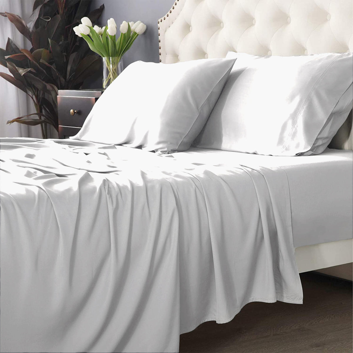 Park Avenue | Bamboo Cotton Sheet Set | White | 500 TC | Long Single