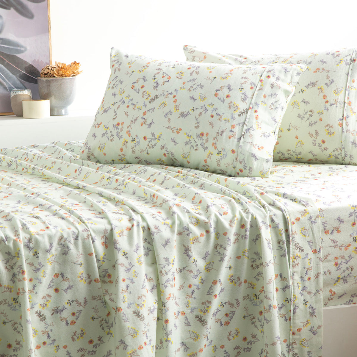 Park Avenue | Wattle Egyptian Cotton Flannelette Sheet Set | 175 GSM | Mega King