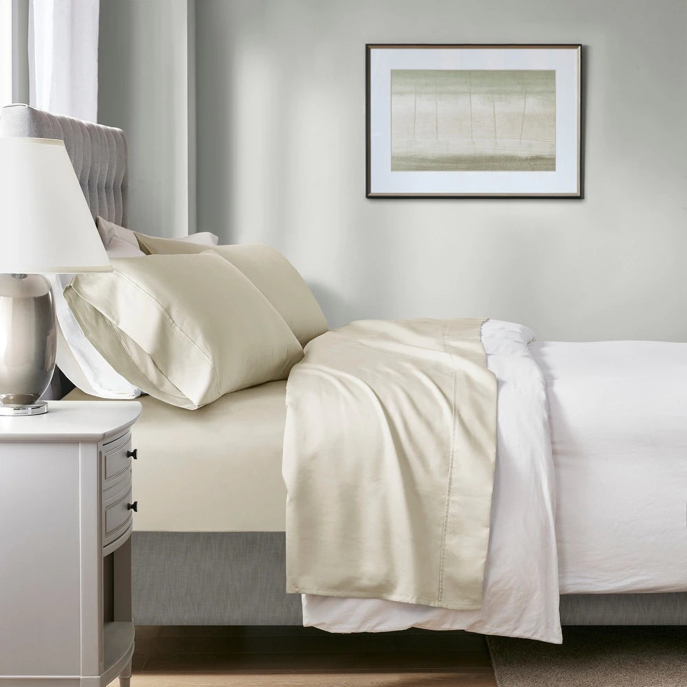Renee Taylor | 700 TC Tencel Lyocell Fibre & Cotton Sheet Set | Ivory | Double