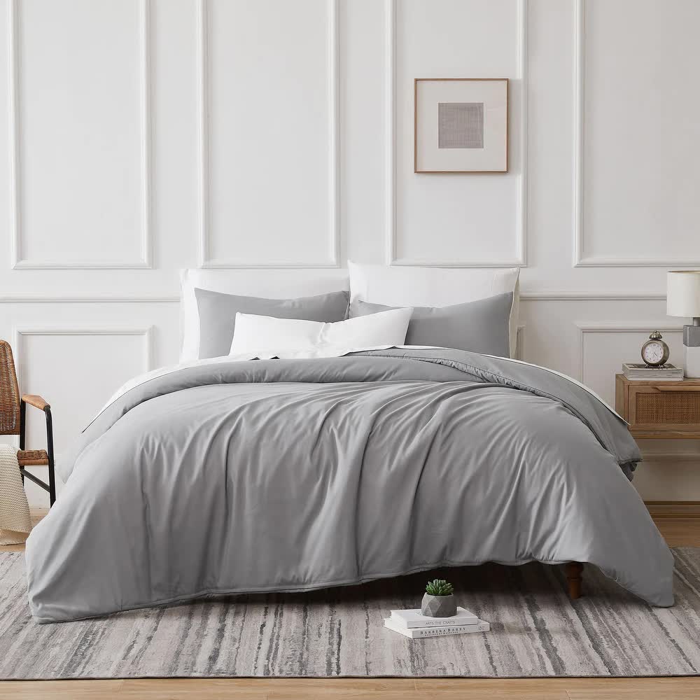700 TC Tencel Lyocell Fibre & Cotton Dove Quilt Cover Set | Super King | Renee Taylor