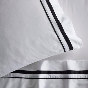 Cloud Sheet Set | 1000 TC Egyptian Cotton | White & Charcoal | Deep King Size