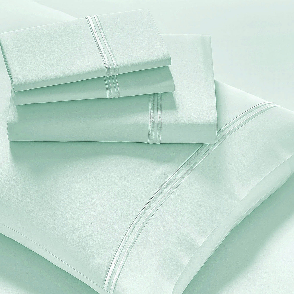 Strada Embroidered Pillowcase | 1000 TC Egyptian Cotton | Spa | European Size
