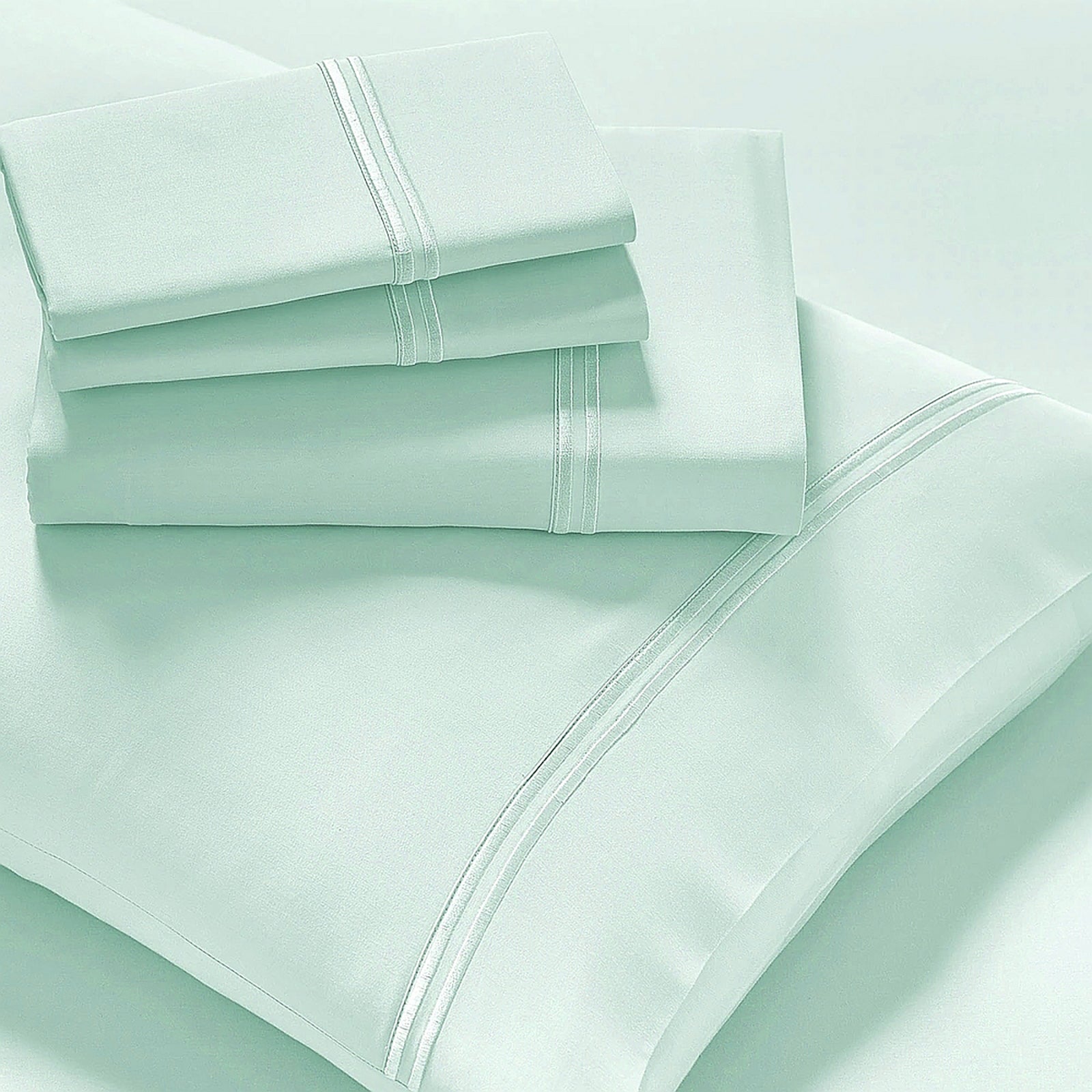 Strada Embroidered Pillowcase | 1000 TC Egyptian Cotton | Spa | European Size
