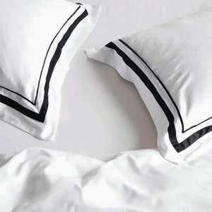 Cloud Pillowcase | 1000 TC Egyptian Cotton | White & Charcoal | European Size