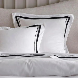 Cloud Pillowcase | 1000 TC Egyptian Cotton | White & Charcoal | European Size
