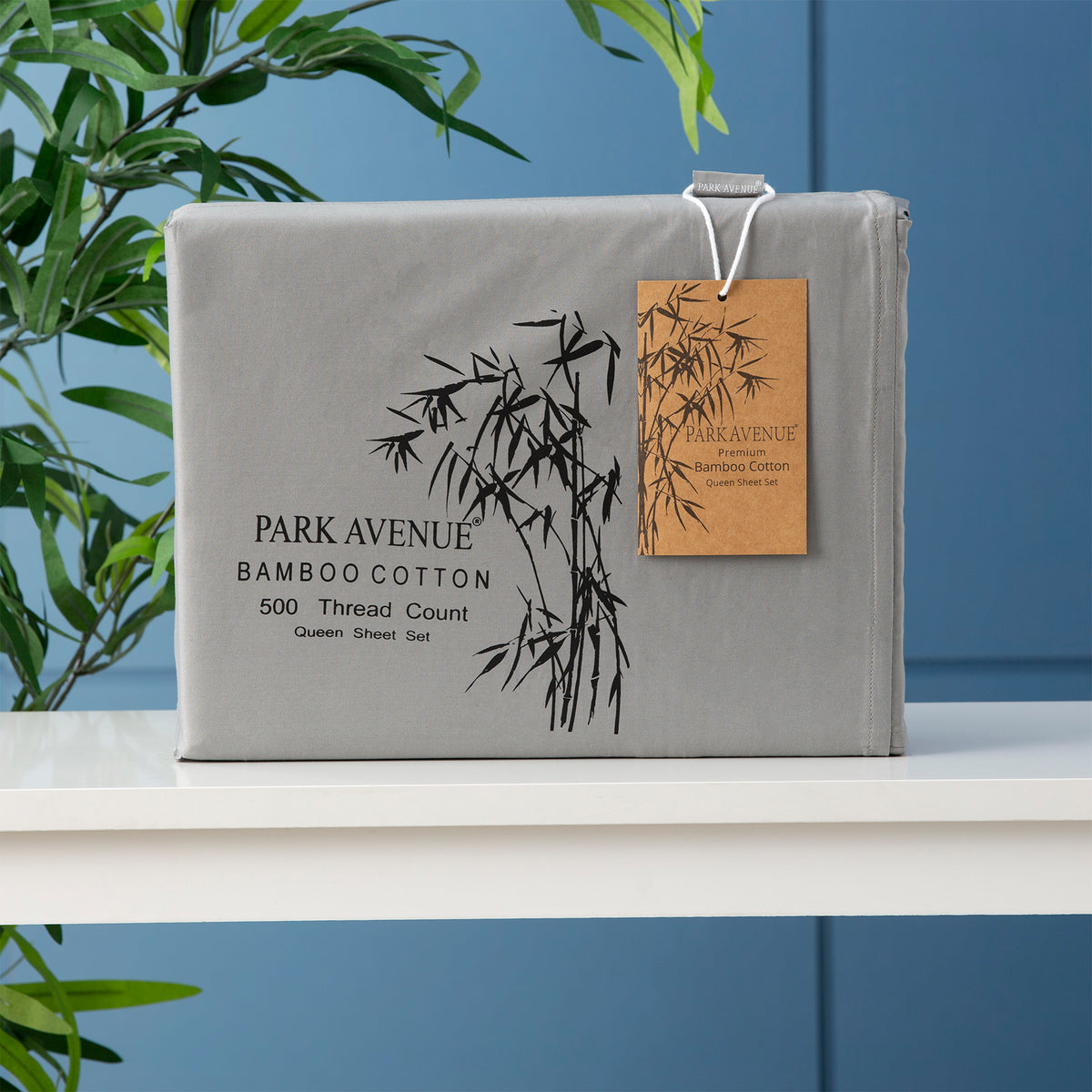 Park Avenue Split Queen Sheet Set | 500 TC Bamboo Cotton | Charcoal