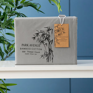 Park Avenue Split Queen Sheet Set | 500 TC Bamboo Cotton | Charcoal