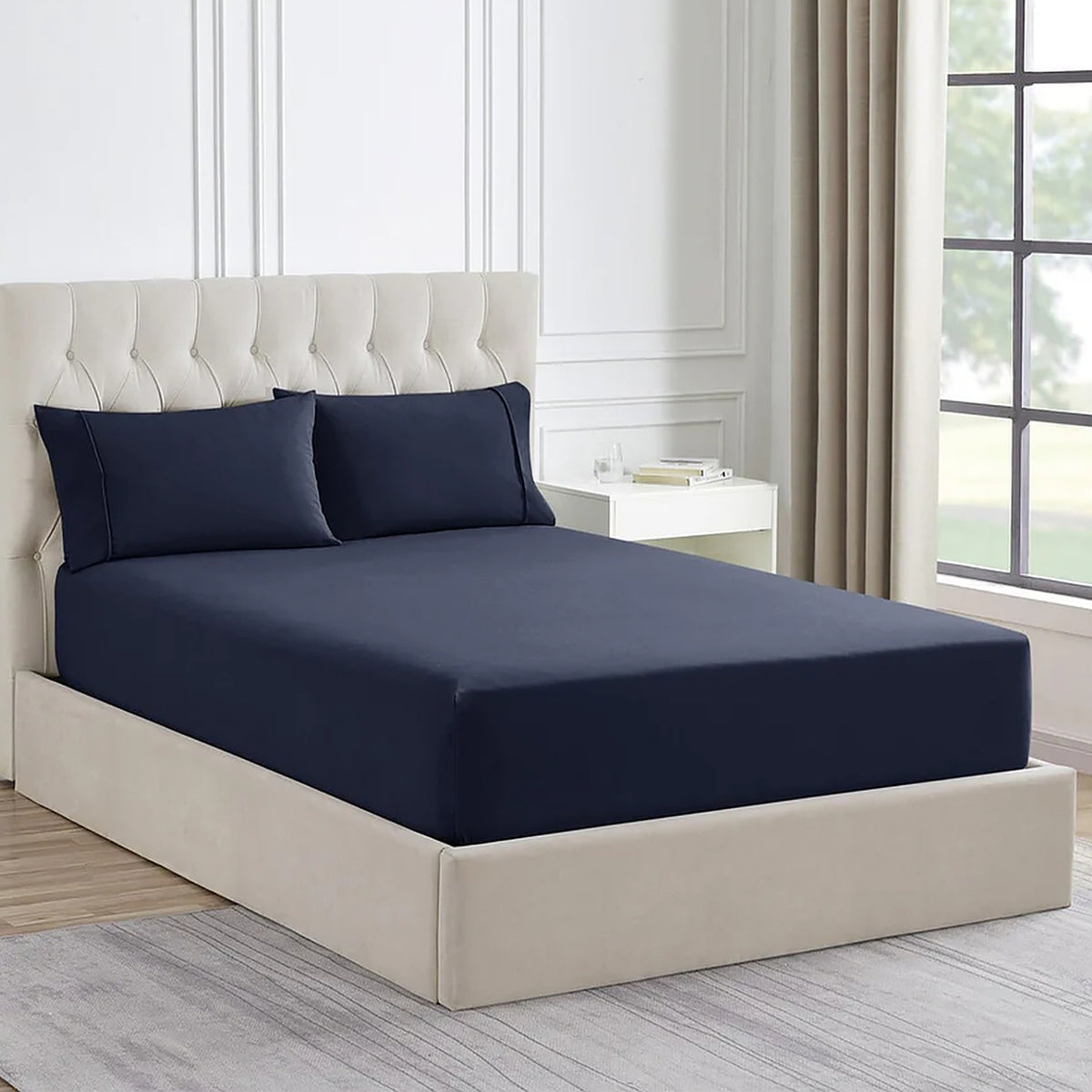 Ddecor Home | 1500TC Premium Cotton Blend Queen Combo Set | Indigo