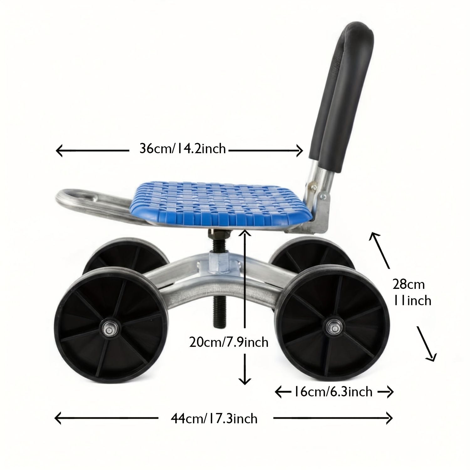 Garden Kneeler Seat | Mobile Gardening Stool with Wheels | Blue