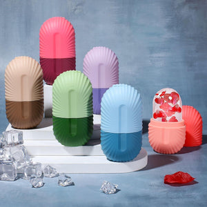 Ice Roller for Face and Eye, Silicone Ice Facial Roller Ice Holder, Face Ice Mold Skin Care, Face Icers Reusable Ice Cube Roller for Shrink Pores Anti Wrinkle Reduce Puffiness,, Black
