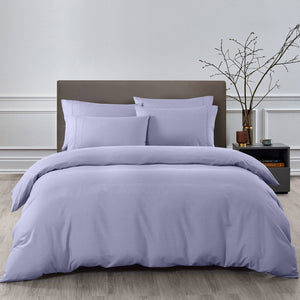 2000TC 6-Piece Bamboo Sheet & Quilt Cover Set | Cooling & Breathable | Queen | Lilac Grey