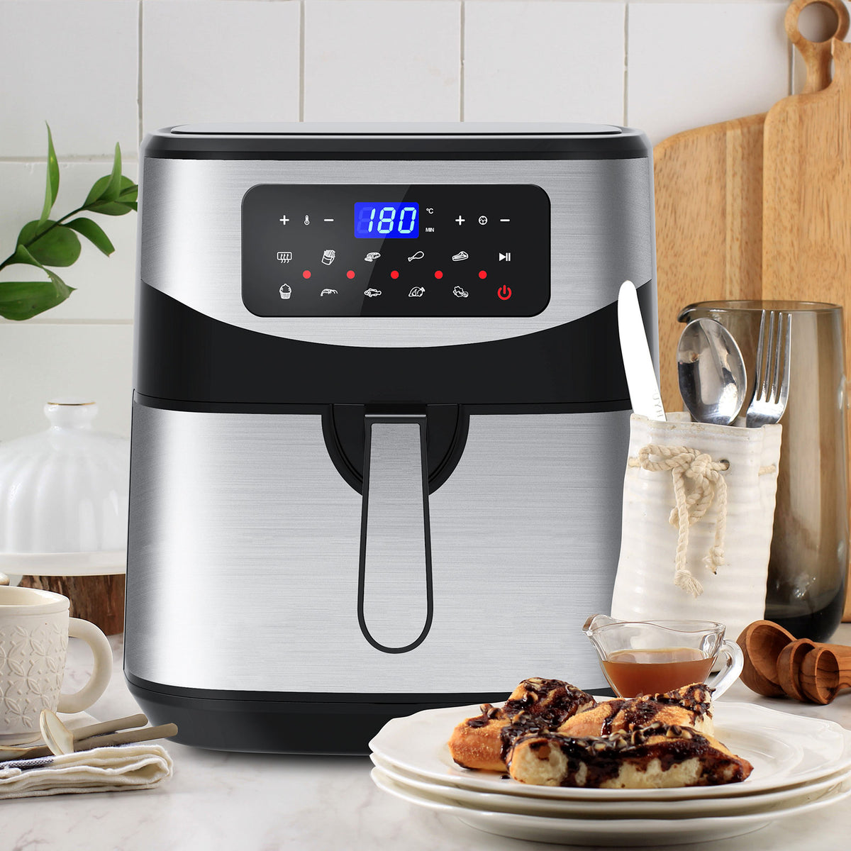Kitchen Couture 12 Litre Air Fryer | Multifunctional | LCD One Touch Display | Silver