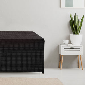 Arcadia Furniture Outdoor Rattan Storage Box | Garden Toy & Tools Shed | UV Resistant | Black