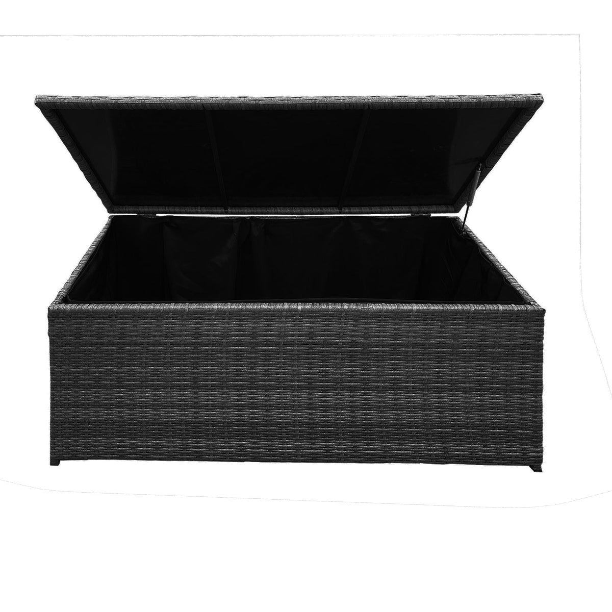 Arcadia Furniture Outdoor Rattan Storage Box | Garden Toy & Tools Shed | UV Resistant | Black