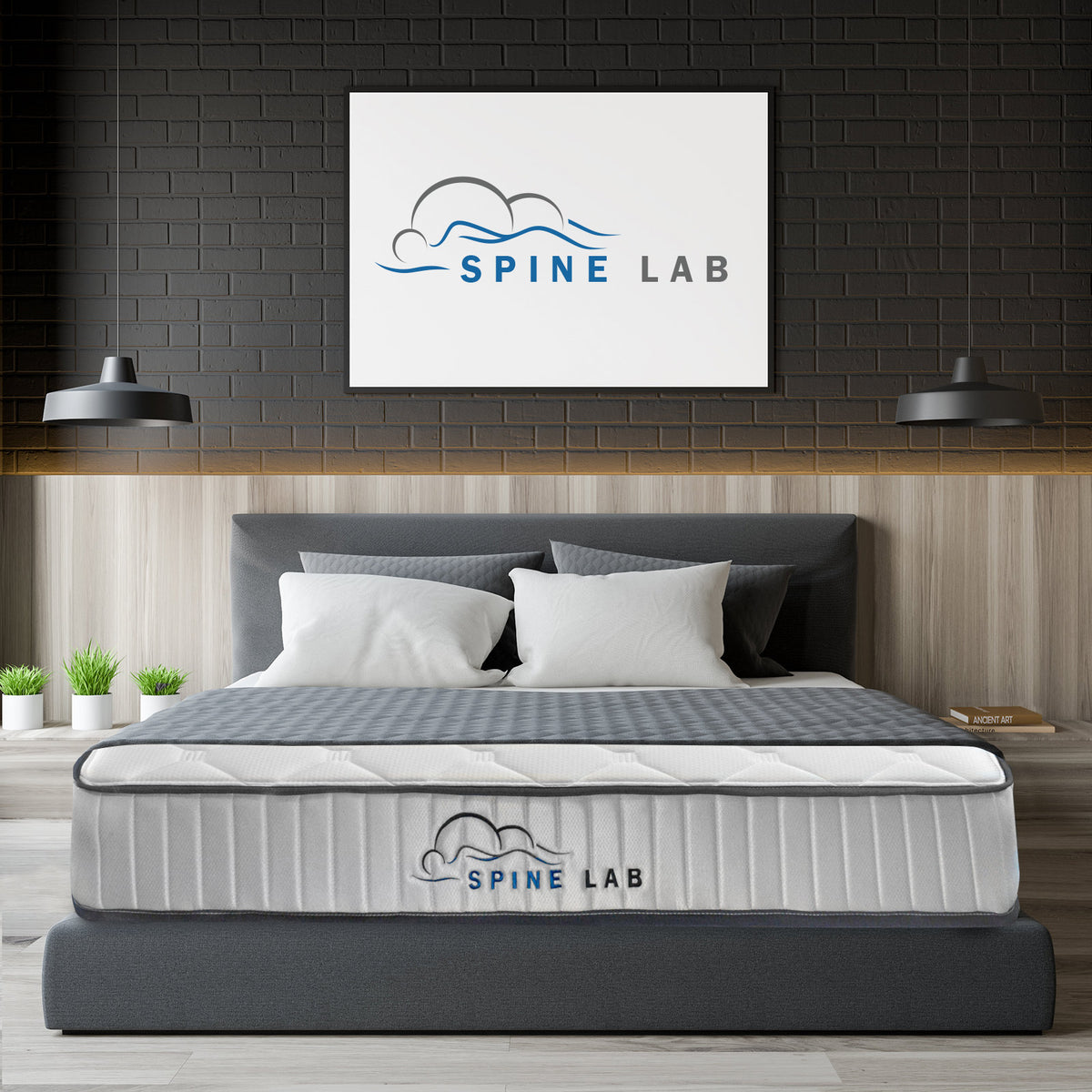 Spine-Lab Mattress 5 Zone 21cm Medium Firm Foam Bonnell Spring | Double Size | White