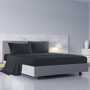 1000TC Hotel Grade Bamboo Cotton Sheets | Pillowcases Set | Ultrasoft | King | Charcoal