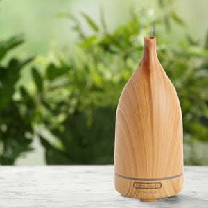 Decor Aroma Diffuser | 100ml Ultrasonic Humidifier | Purifier | 3 Pack Oils | Light Wood