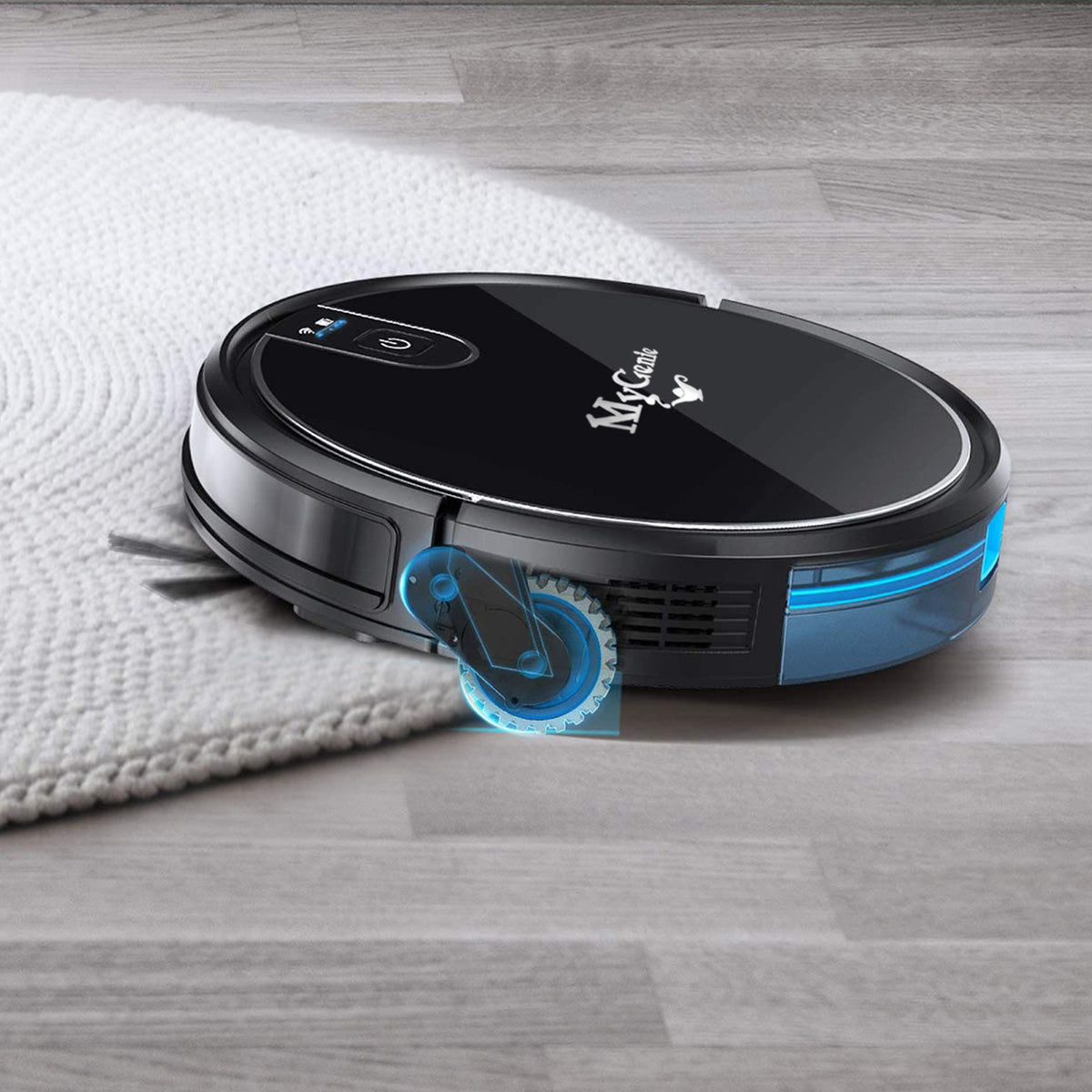 MyGenie XSonic Wifi Pro Robotic Vacuum Cleaner | Carpet Wet & Dry Mopping | Black