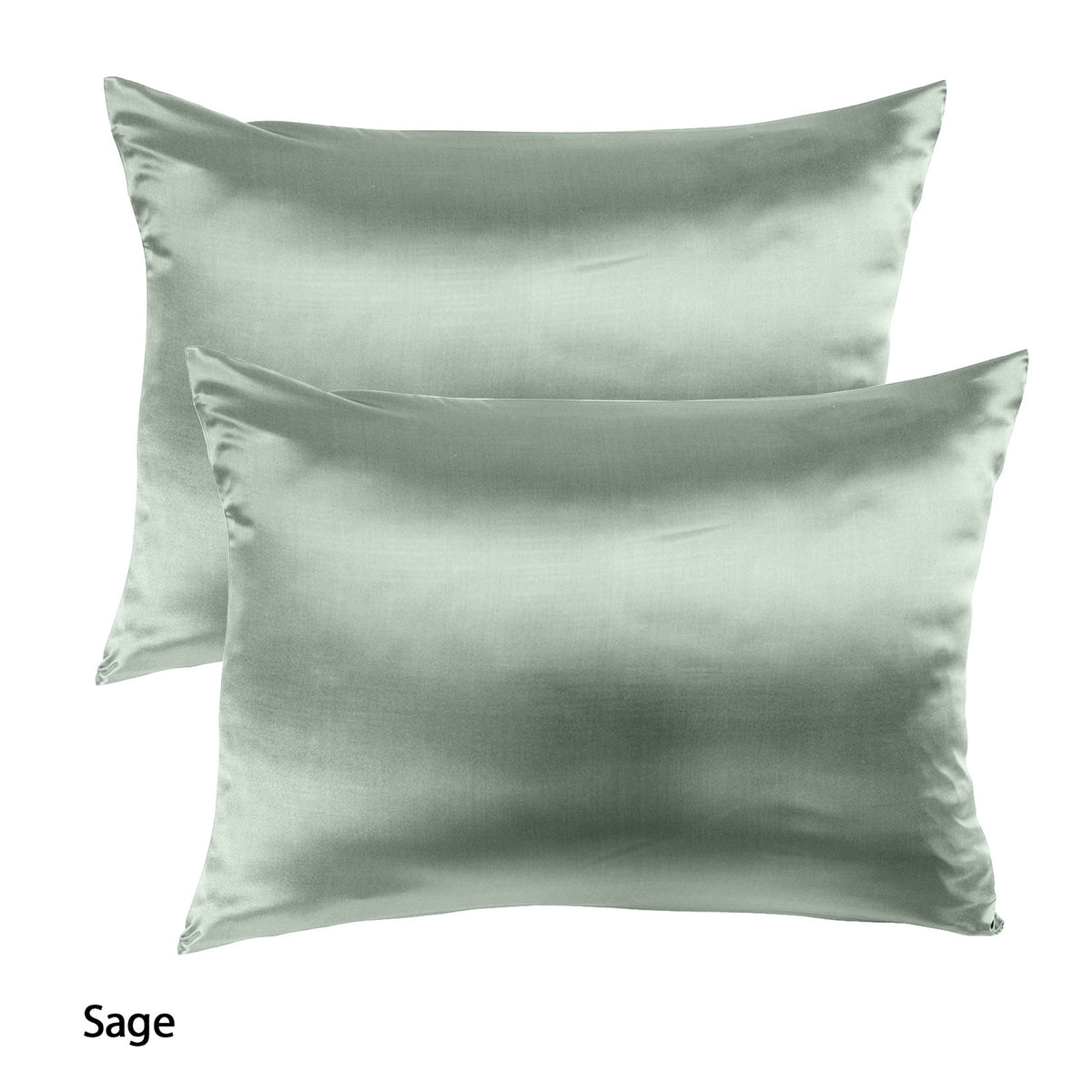Mulberry Soft Silk Hypoallergenic Pillowcase Twin Pack | 51 x 76cm | Sage