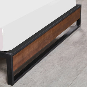Decor Sorrento Metal Wood Bed Frame | Mattress Base Platform | Modern Black | King | Black