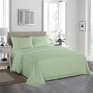 1200 Thread Count Sheet Set | 4 Piece Ultra Soft Satin Weave Finish | King | Sage Green