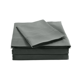 Bamboo Blended Sheet & Pillowcases Set | 1000TC Ultra Soft Bedding | King | Charcoal
