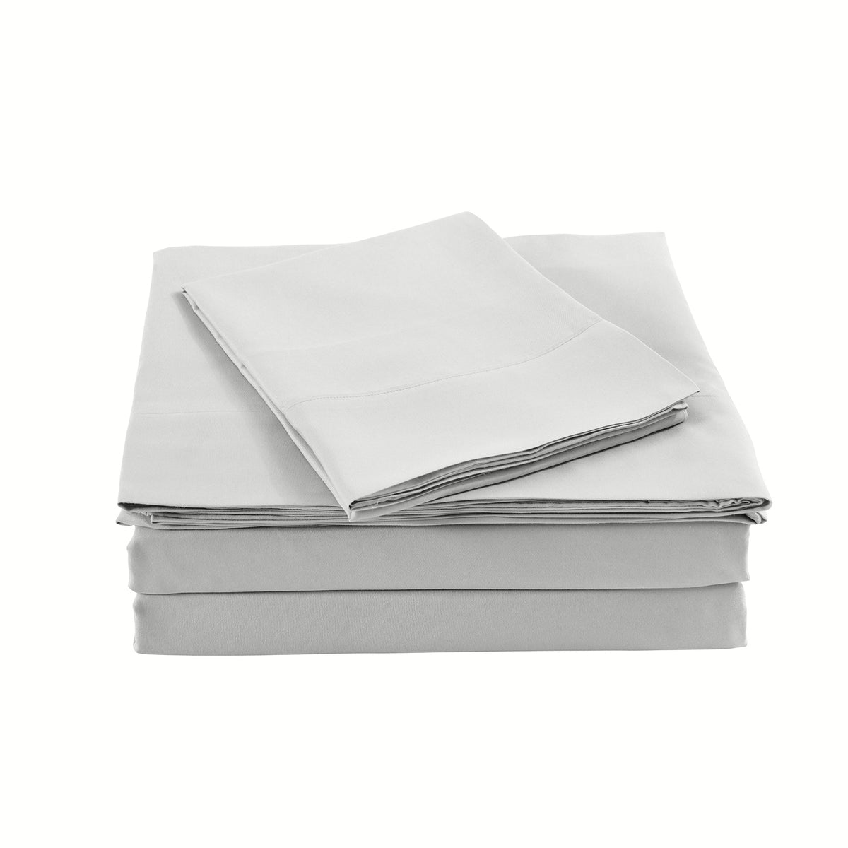 Bamboo Blended Sheet & Pillowcases Set | 1000TC Ultra Soft Bedding | King | Light Grey