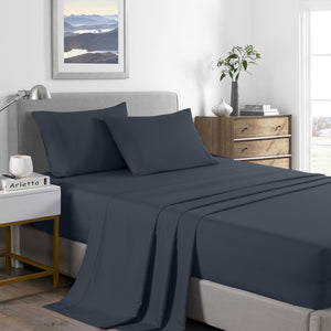 2000 Thread Count Bamboo Cooling Sheet Set | Ultra Soft Bedding | Single | Charcoal