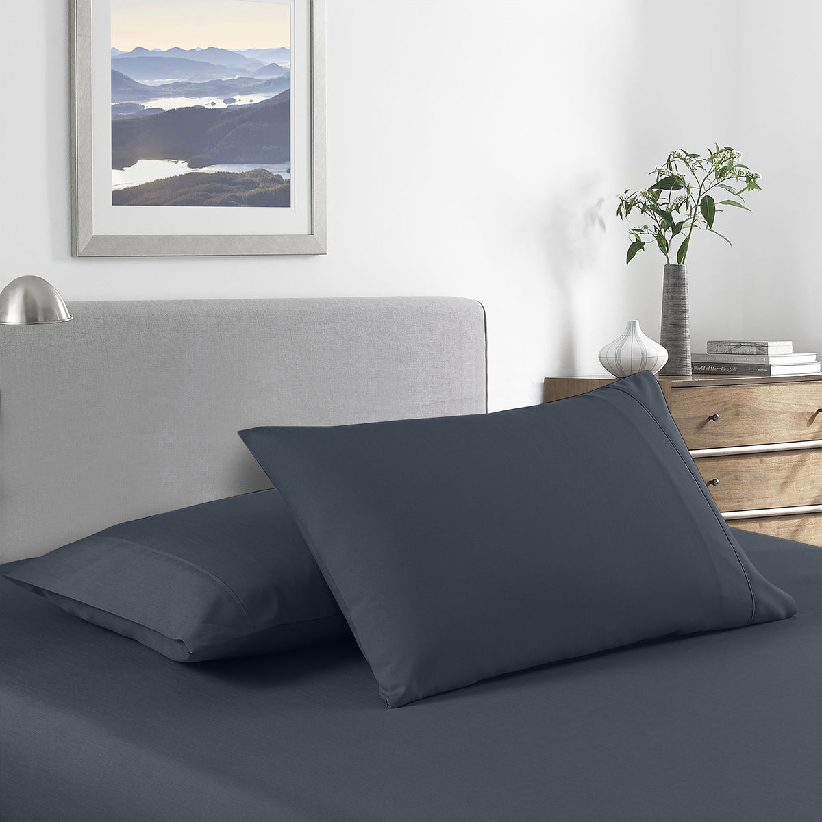 2000 Thread Count Bamboo Cooling Sheet Set | Ultra Soft Bedding | Single | Charcoal