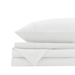 Vintage Washed 100% Cotton Sheet Set | Fitted & Flat Sheets | Pillowcases | Queen | White