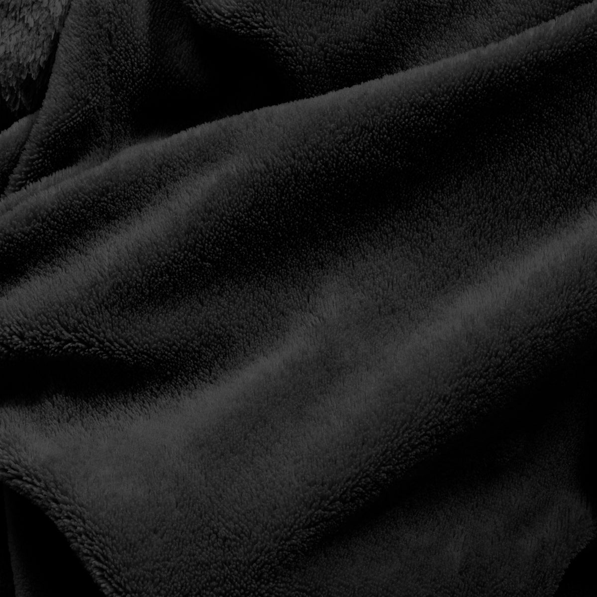 Snug Hoodie Nightwear | Super Soft Reversible Coral Fleece 750GSM | Black