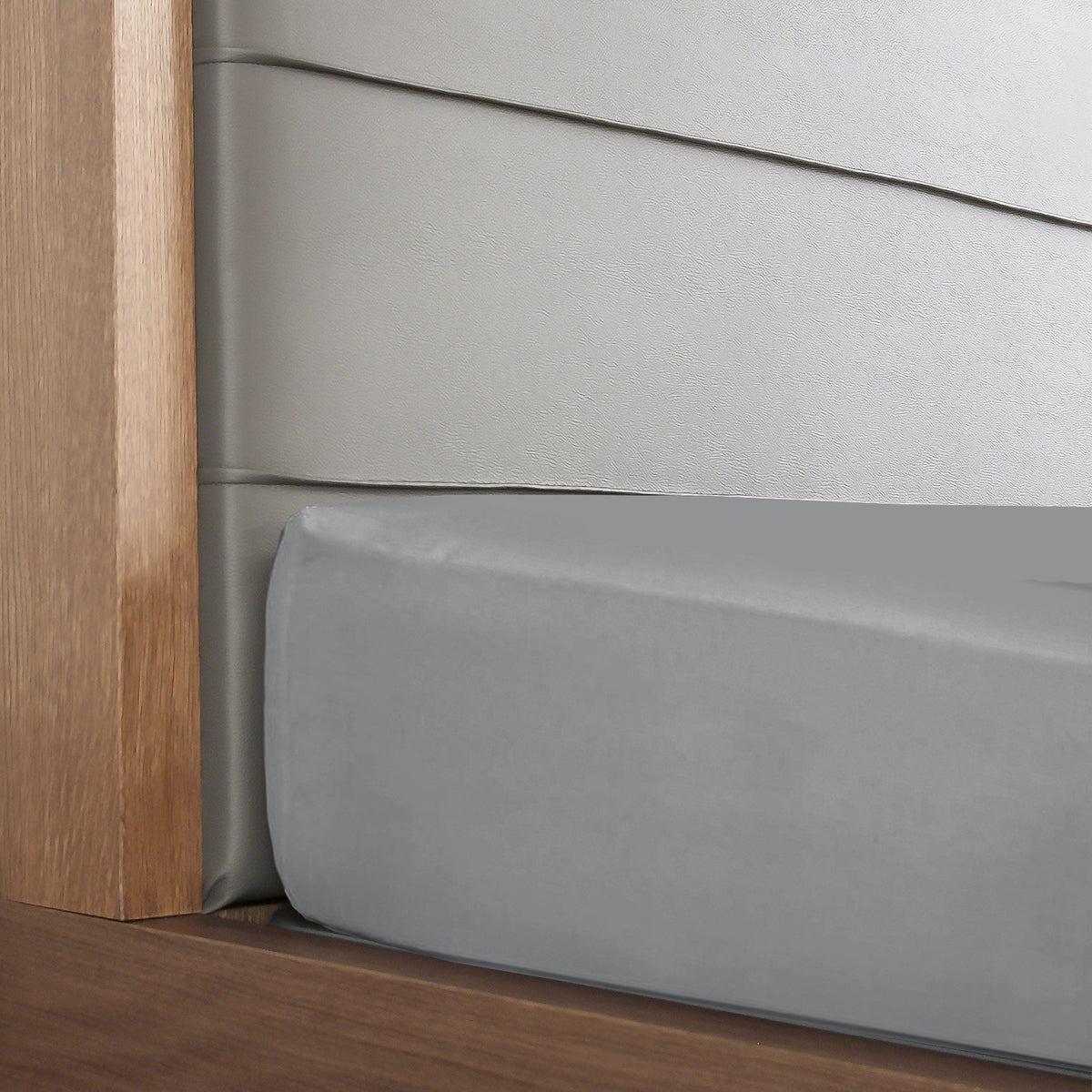 1200 Thread Count Fitted Sheet | Cotton Blend | Ultra Soft Bedding | King | Light Grey