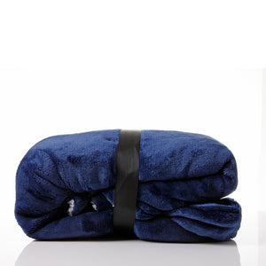 Snug Hoodie Nightwear | Super Soft Reversible Coral Fleece 750GSM | Navy