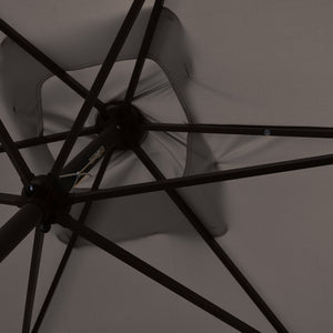 Arcadia Furniture Umbrella | 3 Metre Umbrella with Solar LED Lights | Garden Yard | Charcoal